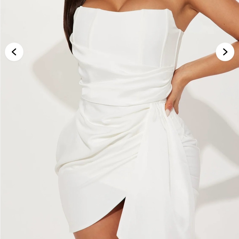 Fashion Nova Strapless White Dress